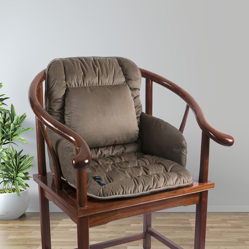 中式红木沙发加热坐垫实木椅子座垫茶椅太师圈椅靠背椅靠垫一体