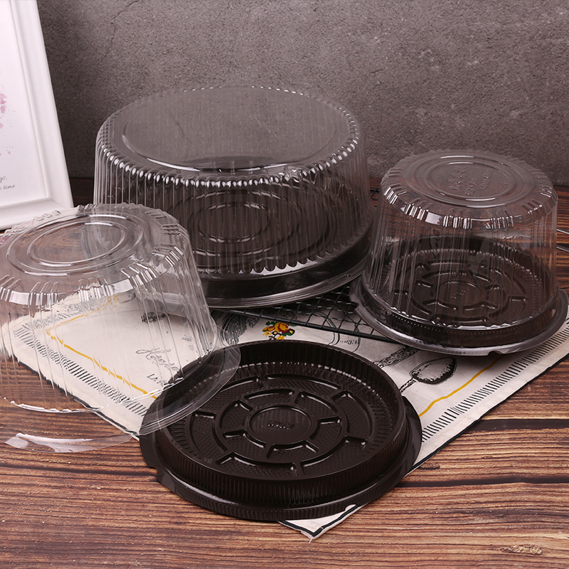 //8寸蛋糕盒戚风蛋糕乳酪芝士圆形蛋糕盒烘焙包装吸塑盒
