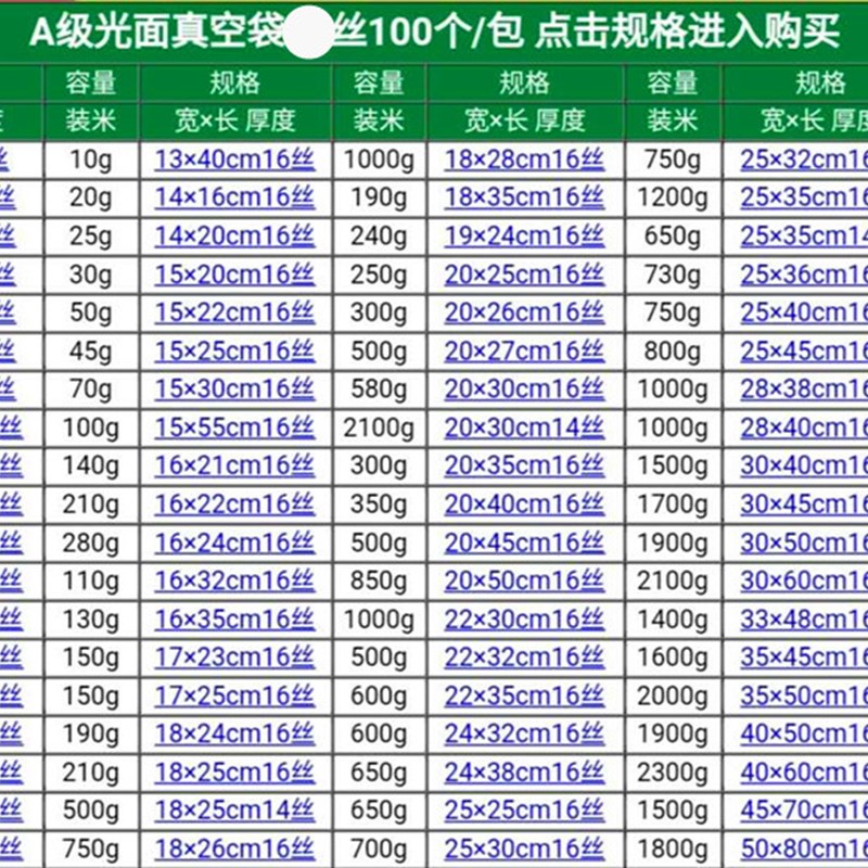 宽X0cm20丝 尼龙真空袋柔软结实冷冻海鲜带黄花鲅鱼礼品包装袋