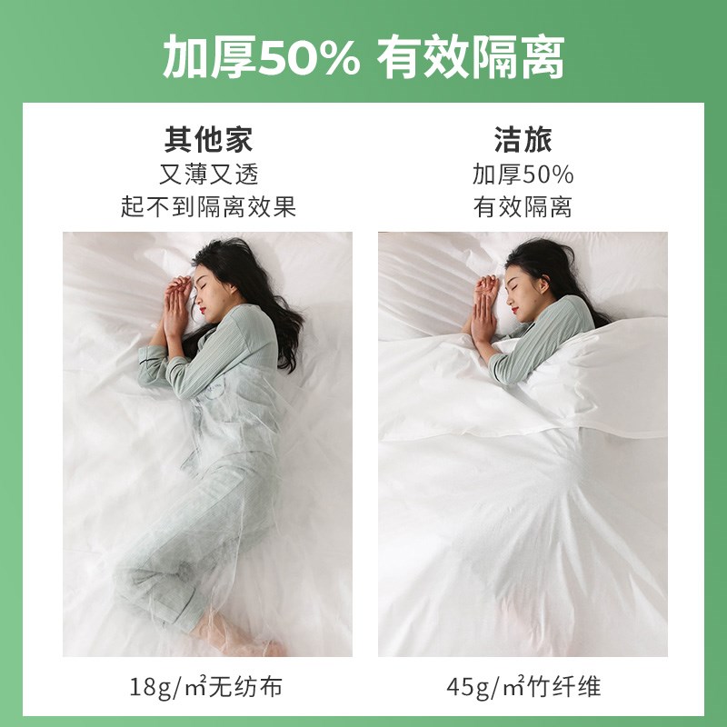 洁旅旅行一次性床单被床品装加厚竹纤维酒店隔脏用品人便携