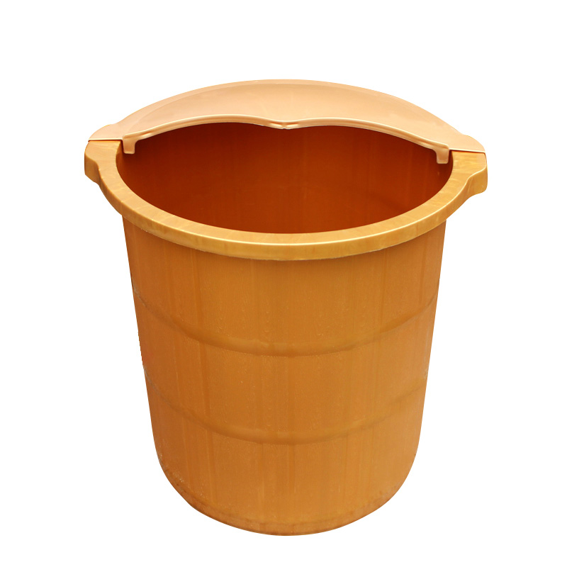 高深桶带盖子泡脚桶足浴盆过小腿按摩家用泡脚洗脚盆足浴店塑料桶