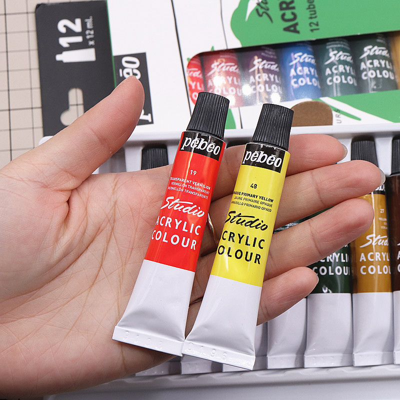 色贝碧欧颜料丙烯调和液粘土石塑软陶涂色画眼睛丙烯颜料