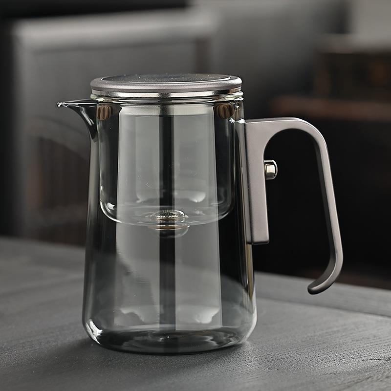 磁吸飘逸杯泡茶壶无杆一键下水办公茶具茶水分离杯家用冲茶1000ML