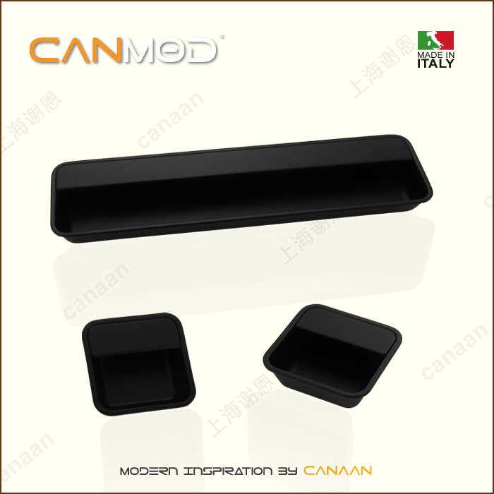 Canmod迦南原装意大利进口 哑黑色现代简约抽屉柜门暗拉手82332