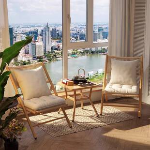 室内阳台茶桌椅组合户外庭院露台休闲区布置一桌二椅网红三件套