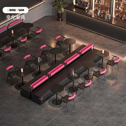 工业风西餐厅酒吧椅子清吧小酒馆餐饮店桌椅组合咖啡厅卡座沙发