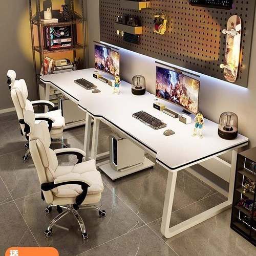 双人电脑桌台式家用长书桌情侣并排电竞桌套装卧室办公桌子工作台