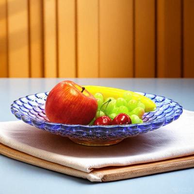晶鑫餐具炫彩高端果盘水晶玻璃客厅轻奢高档商用高颜值水果盘家用