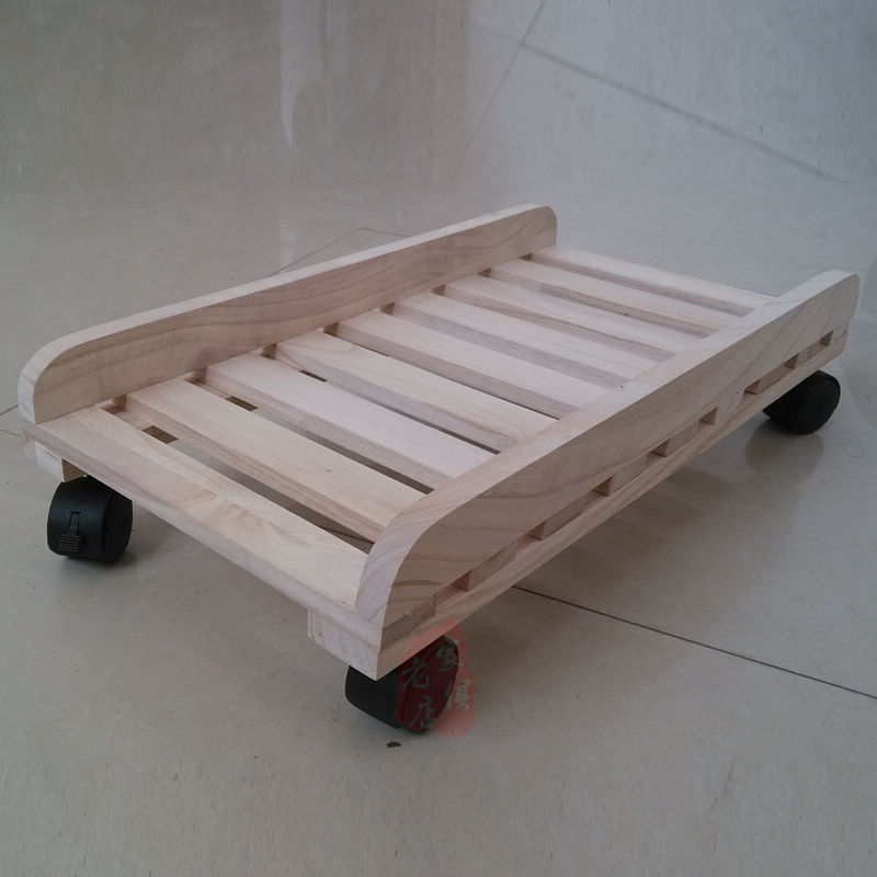 台式电脑主机托实木主机架底座电脑机箱托架子滑轮可移动主机托架