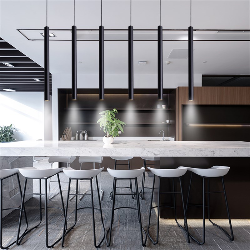 吧台吊灯led长筒圆柱形装饰单头餐厅客厅简约现代创意吊线射灯