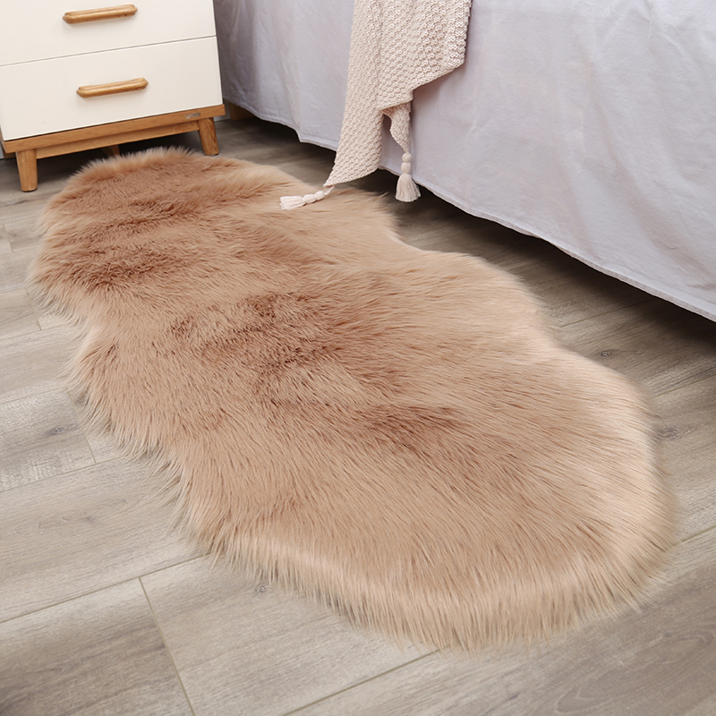 仿羊毛地毯白色长毛绒卧室床边地毯客厅沙发垫飘窗垫可水洗椅子垫
