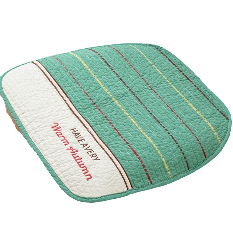 小清新绑带坐垫绗缝餐椅垫子绑带座垫防滑四季通用薄款马蹄形