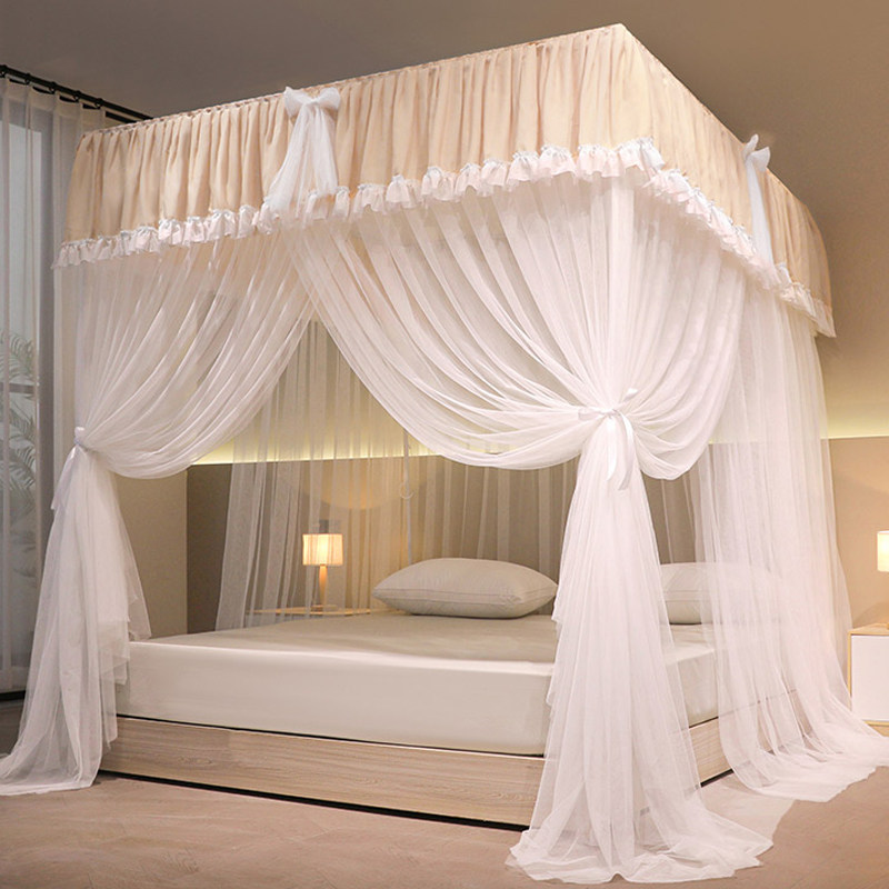 宫廷蚊帐家用卧室2023年新款加厚支架固定落地公主风三开门纹账22