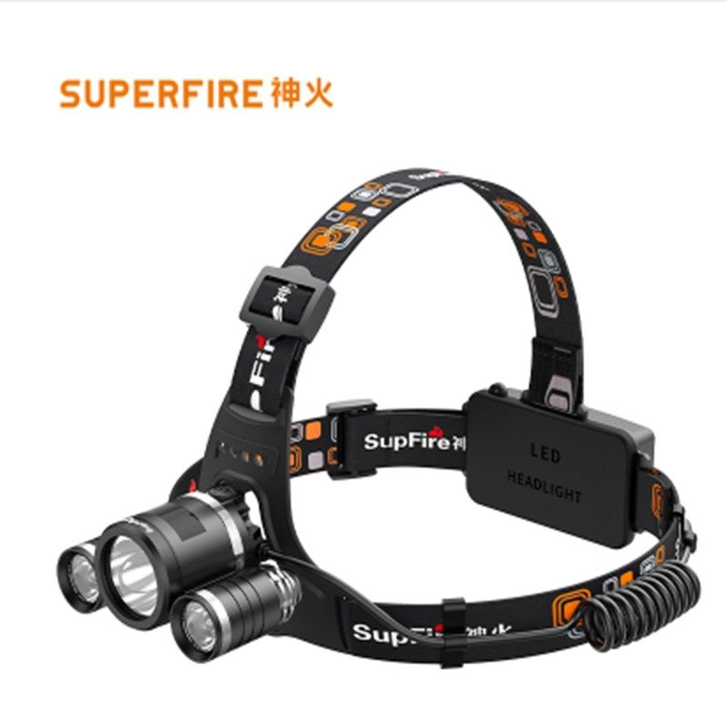 神火led头灯强光可充电超亮头戴式大功率远射高亮工地HL33三灯头