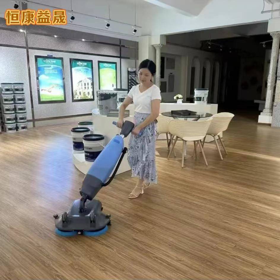 迷你双刷洗地机商用家用小型锂电擦地机餐厅饭店办公可折叠拖地机