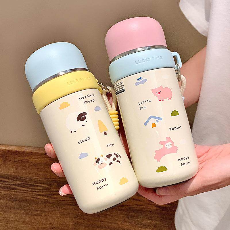 女生高颜值奶呼呼超好看的保温杯盖子可喝水初中生杯子外出便新款