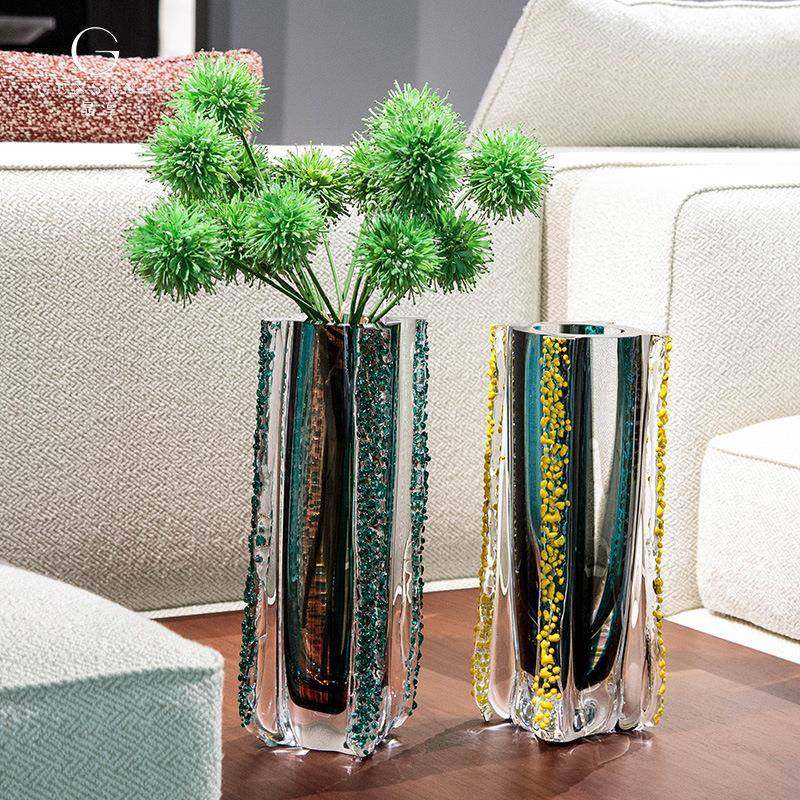 晶淳 现代艺术透明水晶琉璃摆件 创意样板间客厅餐桌玄关玻璃花瓶,电子元器件市场,其它元器件,淘宝优惠券,粉丝福利购,淘宝优惠卷