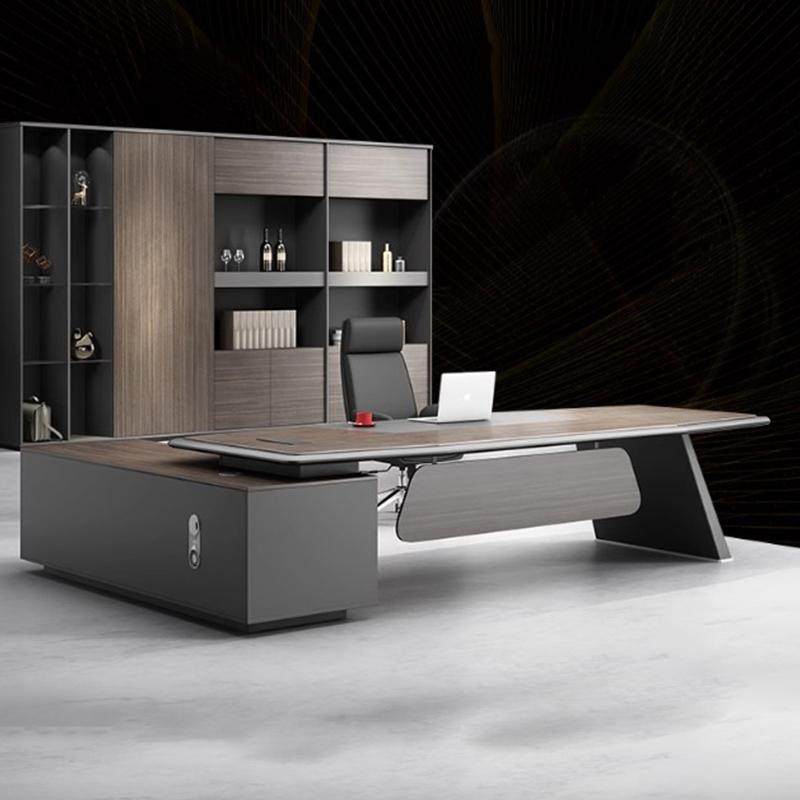 烤漆轻奢经理室总裁桌办公桌椅组合高档简约现代老板桌大班台