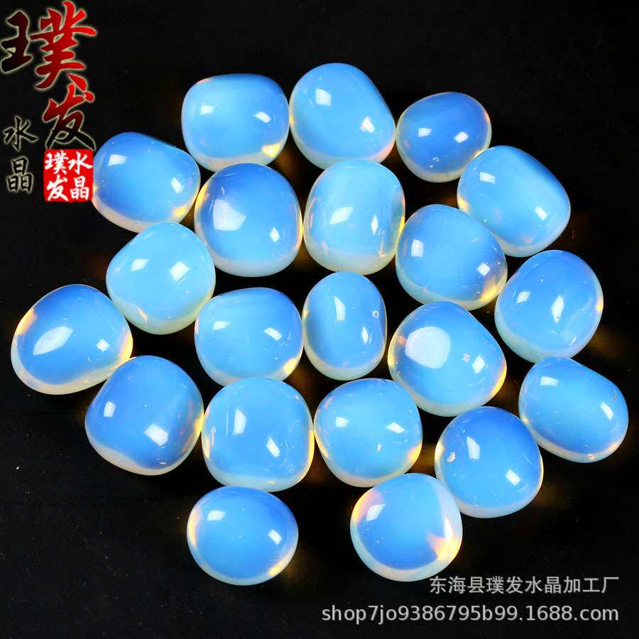 蛋白石滚石 大颗粒水晶碎石随形摆件 鱼缸石景观装饰 儿童淘矿