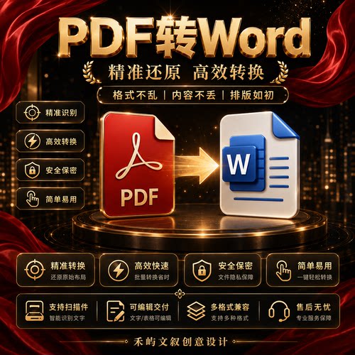 PDF转Word模板一键转换免费体验