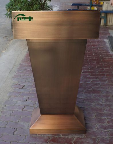 教师演讲台黑色咨询台不锈钢接待台酒店迎宾台泊车台前台会议讲台