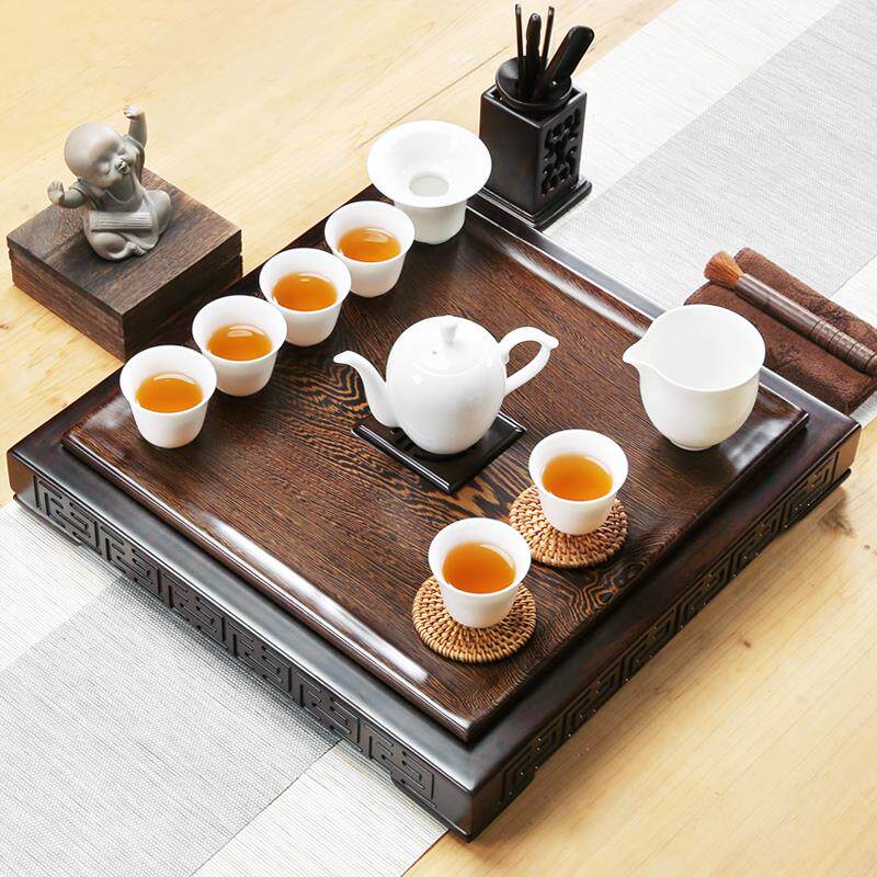 友尚整套鸡翅木茶盘陶瓷功夫茶具套装简约实木茶盘茶台哥汝窑茶具