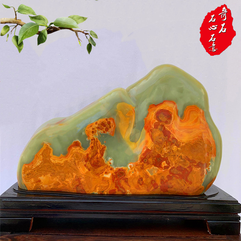 伊朗古青玉天然阿富汗玉原石自然石玉石摆件观赏石家居装饰工艺品