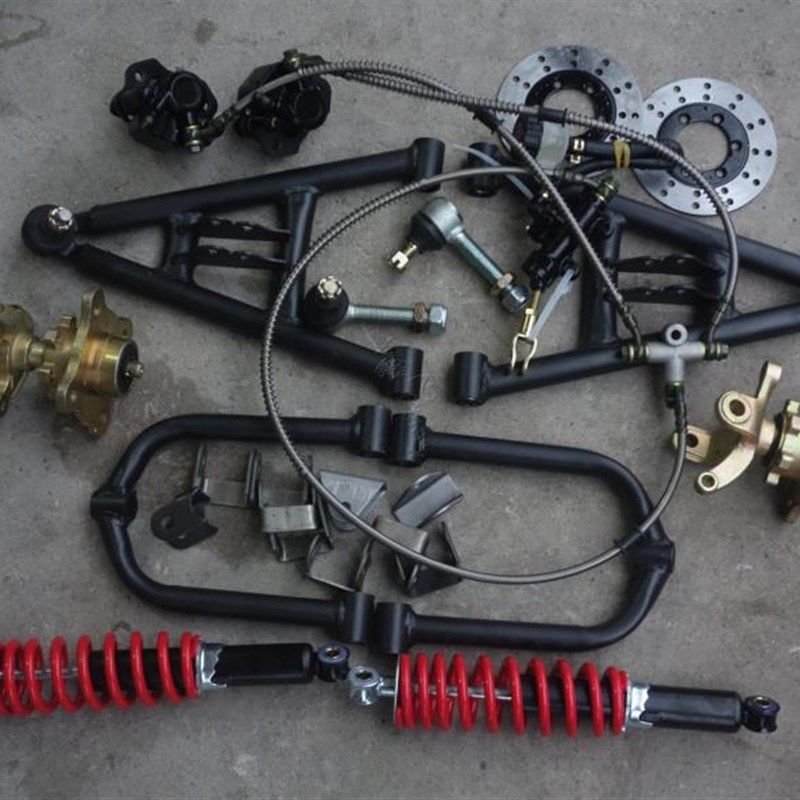 自制卡丁车沙滩车改装前悬挂摇臂摆臂碟刹转向羊角法兰减震总成,摩托车/装备/配件,摩托车车架,淘宝优惠券,粉丝福利购,淘宝优惠卷