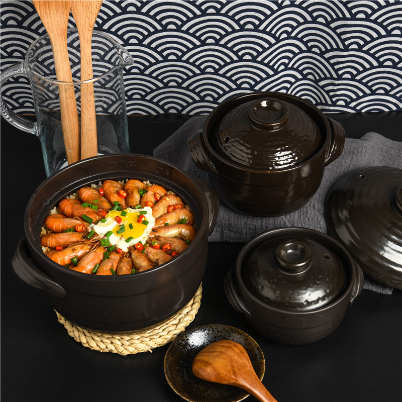 双盖砂锅微压力煮米饭土锅 网红日式陶瓷饭锅熬粥煲汤焖饭煲仔饭