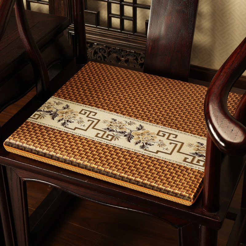 中式椅垫夏季凉席红木沙发椅子坐垫透气凉垫圈椅太师椅座垫子定制