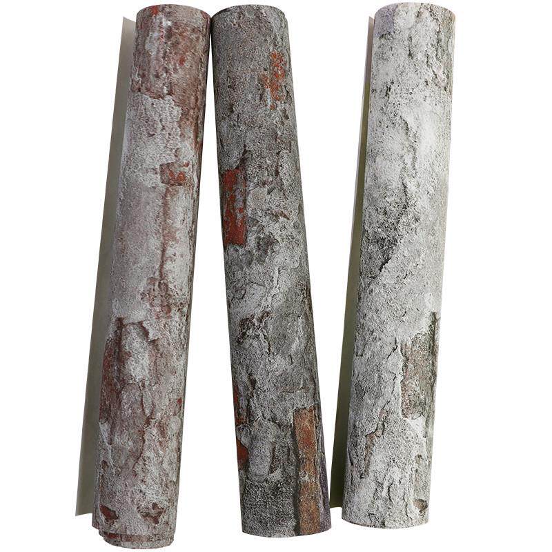 复古水泥灰色砖块砖头砖风店铺工业装修风格壁纸餐厅纹墙纸叙利亚