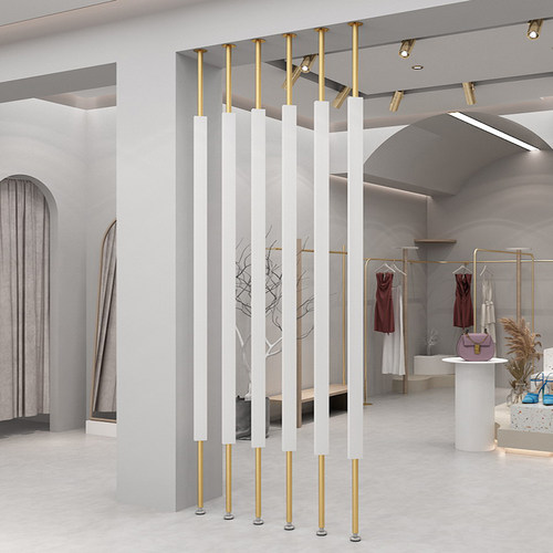 现代简约屏风隔断拼色免打孔客厅玄关遮挡办公室条格栅创意装饰