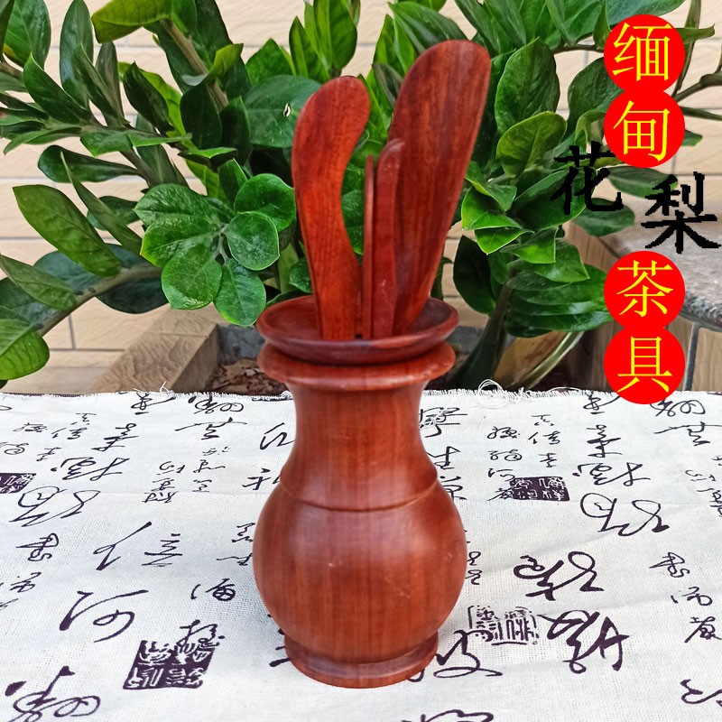 红木缅甸花梨木茶道六君子套装功夫茶具配件花梨木中式家用工艺品