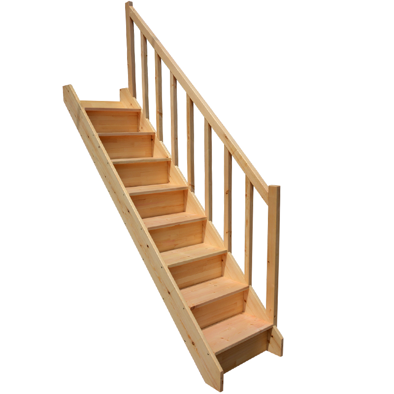 复式楼梯室内别墅实木踏步梯子家用扶手楼梯靠梯登高直梯整体楼梯