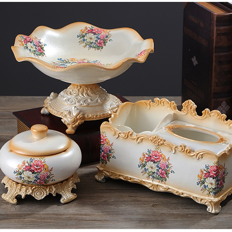 欧式陶瓷烟灰缸复古大号时尚带盖子个性创意陶瓷烟缸奢华