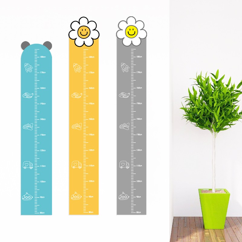 儿童身高墙贴3d立体家用宝宝量身高贴纸自粘可移除毛毡墙贴照片墙