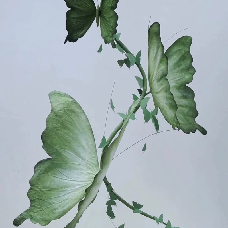 高端仿真蝴蝶纸艺花大型婚礼舞台背景墙装饰摄影商场橱窗美陈布置