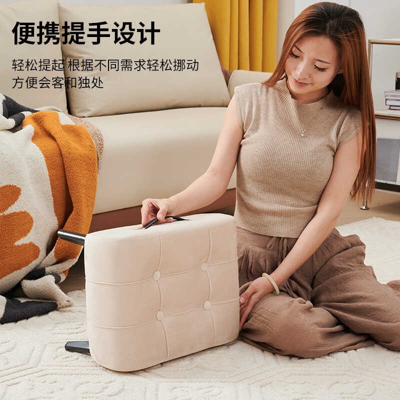 小家用客厅茶几沙发凳脚踏门口换鞋矮凳创意油蜡皮墩子