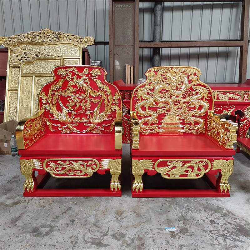 仿古中式香樟木龙椅皇帝椅龙椅九龙宝座椅法座古代皇宫太师椅定制