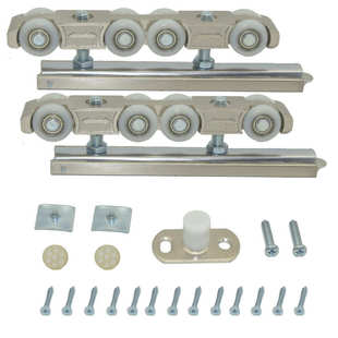 双排八轮木移门吊轮滑轨卫生间轨道厨房滑轮静音吊轨推拉门上配件