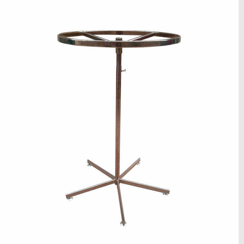 高档童装店货架服装架衣架旋转圆形展示架落地挂衣架不锈钢岛中架