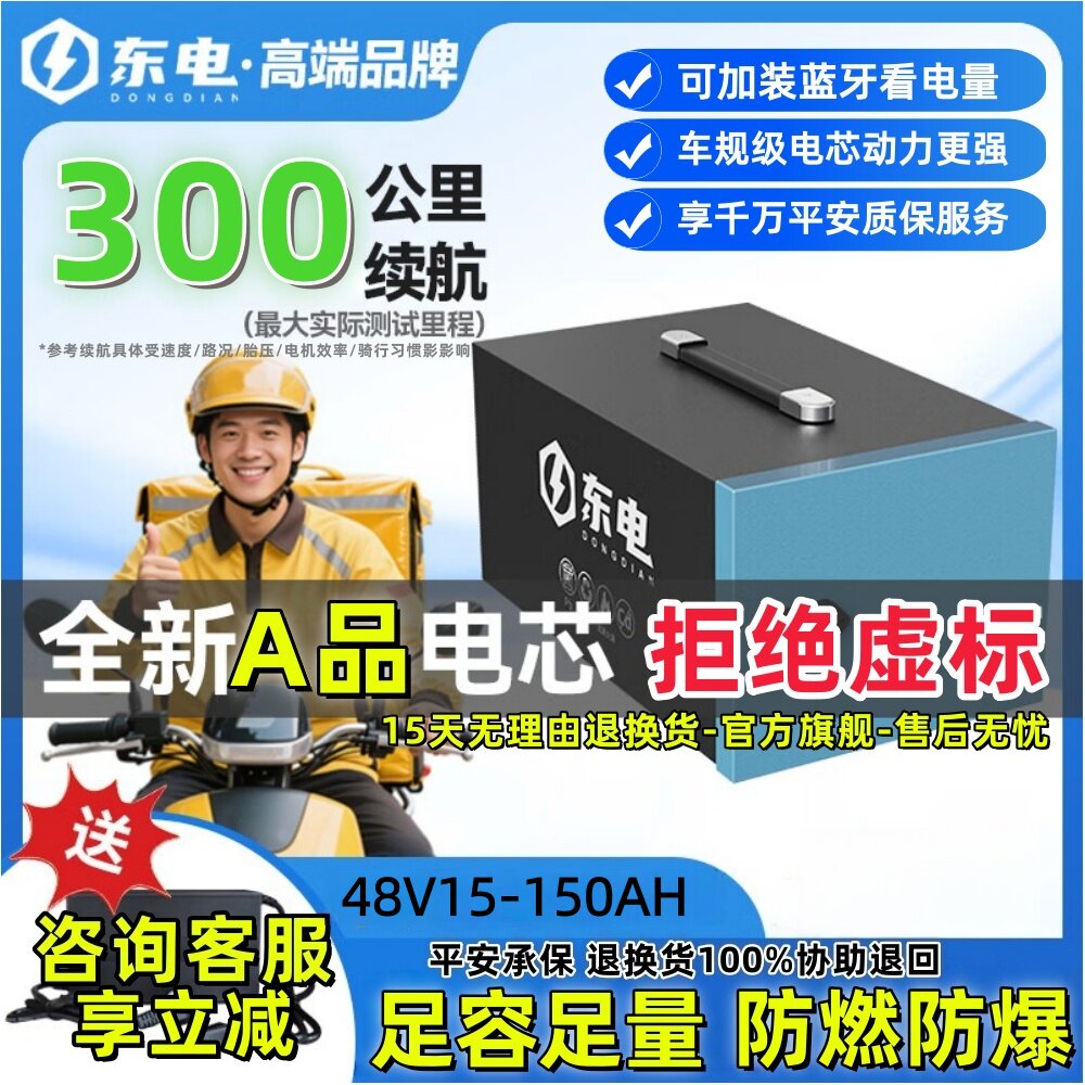 电动车锂电池48v15AH宁德磷酸铁锂电芯厂家直销电瓶足容不虚标