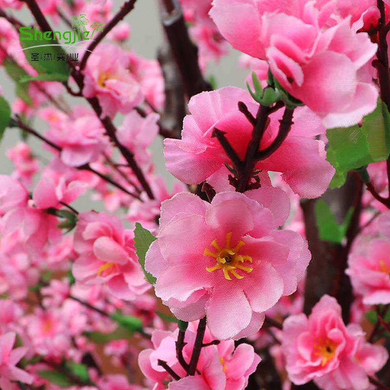 仿真桃花树影楼拍摄装饰假花树道具绢布假花枝广州仿真花树