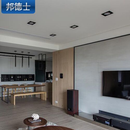 邦德士 格栅黑色led筒灯斗胆灯正方形客厅过道天花射灯背景墙3W5W
