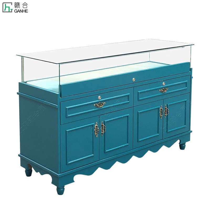 欧式玻璃柜子珠宝柜台皮带柜银饰中品漆展示柜柜台首饰柜岛展柜烤