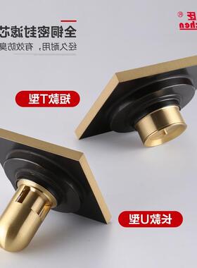 全铜地淋浴房LOD卫生间浴阳台厕所防味防返漏水仿古室方形防臭返