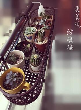 包邮艺铁栏杆DIJ花悬架阳台壁挂多肉盆栽架护栏挂花椭盆架圆置物