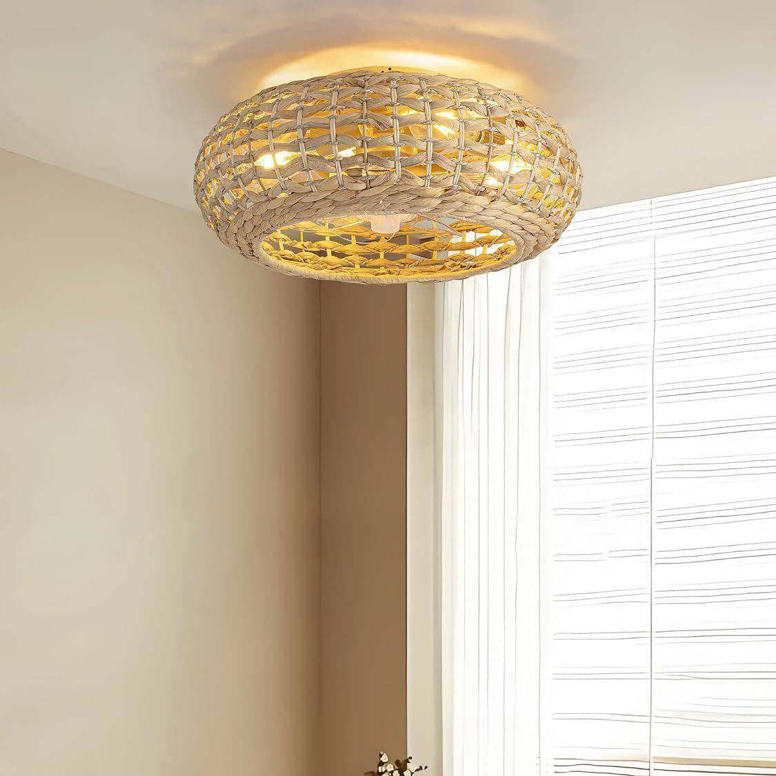 水葫芦风灯波西米销亚扇织物手工编织热中山工82厂编织扇风灯,家装灯饰光源,风扇灯,淘宝优惠券,粉丝福利购,淘宝优惠卷