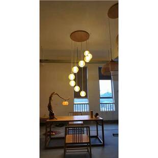 沂水县郯城县沂南县民宿装饰日式鸟巢艺术手工编织竹藤灯笼竹艺灯