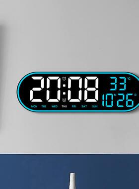 简约多功时钟静客厅钟家饰数能字电子挂钟音时钟多组闹钟8BFI021